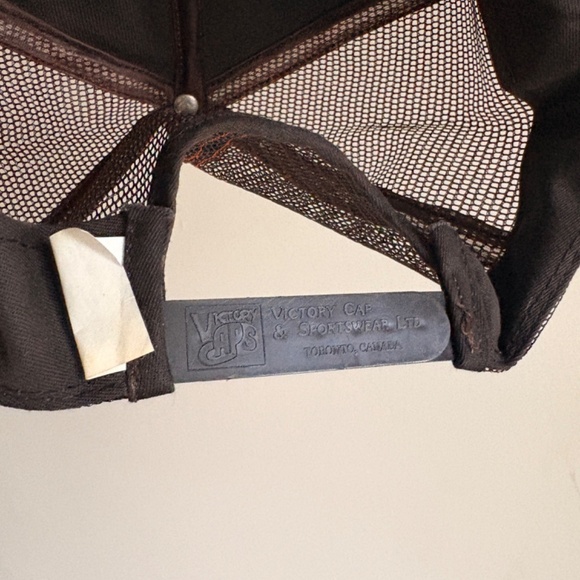 Vintage TALLMAN TRANSPORTS Trucker hat Mesh Orange Black Victory Caps - Picture 7 of 8